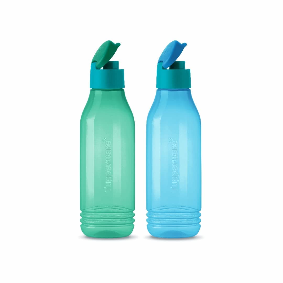 ECO SIP Triangular Water Bottles, 750 ml, (Set of 2), Green & Blue
