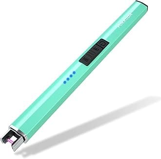 fukkuda Electric Candle Lighter Plasma Arc Lighters Windproof & Flameless with USB Rechargeable Battery Double Safety Switch (Teal Blue)