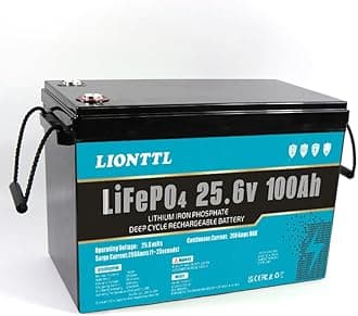 24V(25.6V) 100Ah LiFePO4 Battery, 5000+ Deep Cycle,Rechargeable Lithium Ion Phosphate Leisure Battery with BMS,for Trolling Motor, Kids Scooters, Power Wheels, Fish finder,Outdoor Camping