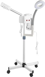 Winado 2 in 1 Facial Steamer with 5X Magnification Light, Deep Cleaning for Personal Skin Care, Beautician Steamer Professional Humidifier Facial Spa Mist Steam for Home & Beauty Salon, White