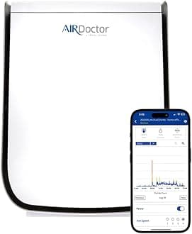AIRDOCTOR 2000i SMART Air Purifiers for Small Rooms & Medium/Small Bedrooms, 3 Stage Filtration with Pre-Filter, UltraHEPA, Carbon/VOC (AirDoctor 2000i Smart)