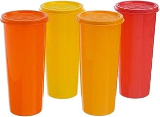 Tupperware Polypropylene Tumbler Set (Multicolour, 470 ml) - Pack of 4