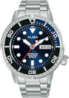 Alba Stainless Steel Men's Analog Wristwatch Al4245X1, Dial Color-Blue, Band Color-Silver