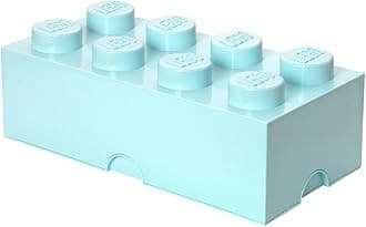 Room Copenhagen, LEGO Brick Box Stackable Storage Containers - Organizational Building Blocks - 19.69 x 9.84 x 7.09 Inches - Brick 8, Aqua