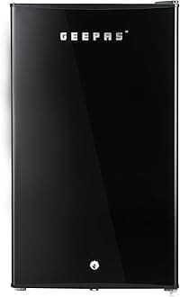 GRF1212BXE Single Door Mini Defrost Refrigerator-| Mini Fridge in Retro Design, Low Noise and Low Voltage| Quick Cooling and Easy Cleaning| Black, 1 Year Warranty