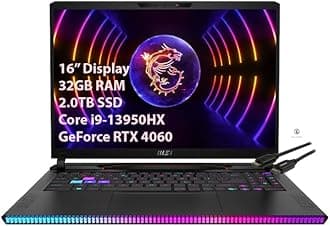 MSI GE68HX Raider 16'' Gaming Laptop - Intel Core i9-13950HX - GeForce RTX 4060-144HZ FHD+ (1920 x 1200) - Windows 11 Home - Kuulpal HDMI Cable (32GB RAM | 2TB SSD) (Raider GE68HX)