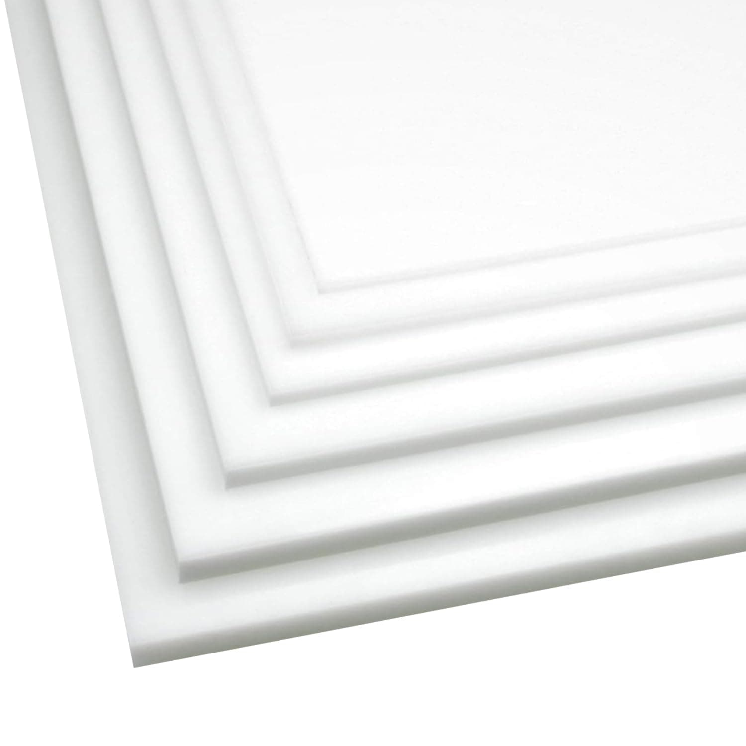 High Density Polyethylene Sheets HDPE Plastic Sheet Board for DIY, Heavy Duty Industry, 1/2" Thick,Size 12" x 12", White Color