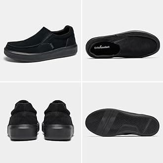 OrthoComfoot Men's Orthopedic Slip-On Loafers Walking Shoes: Casual Arch Support Loafers for Plantar Fasciitis, Comfortable Orthotic Dress Shoes for Foot and Heel Pain Relief