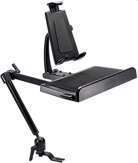 ARKON 22-Inch Tall Tablet and Keyboard Holder Combo Mount with Heavy Duty Seat Rail Mounting Pedestal (TCMHD001)