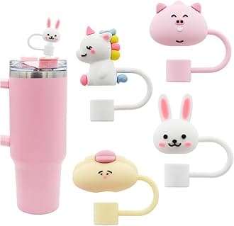 Straw Cover Cap for Stanley Cup,Straw Topper Compatible with 30&40 Oz Tumbler with Handle,10mm 0.4in Dust-Proof Reusable Straw Tips Lids,Straw Tip Covers Gift Decoration