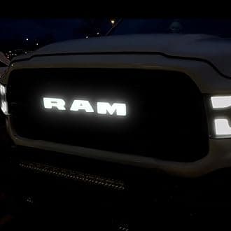 2019–2023 RAM 1500 Chrome Front Grille Emblem – White LED Lighted Badge (COB 6500K)