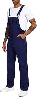 WORK IDEA Men's Bib Overalls Workwear Fashion Lightweight Jumpsuit with Pockets