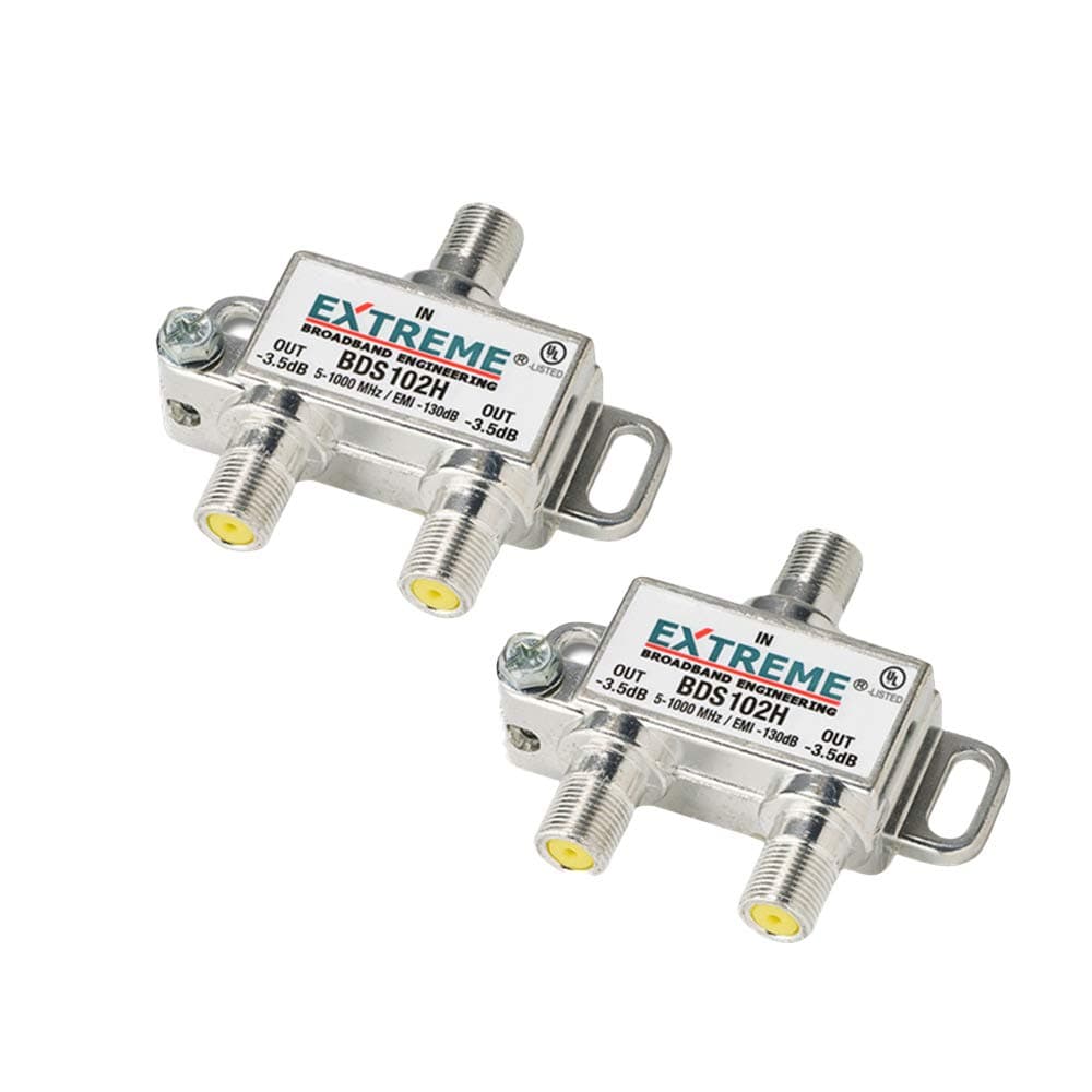 2 WAY EXTREME HD DIGITAL 1GHz HIGH PERFORMANCE COAX CABLE SPLITTER - (BDS102H) 2 Pack