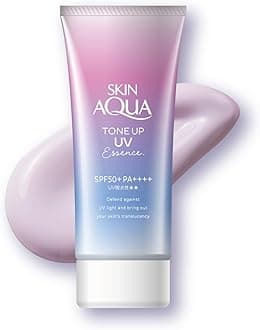 Skin Aqua SPF50+ PA+++ Tone-up, UV Essence, Sunscreen, Increased Transparency, Shimmering Sabon Scent, Lavender