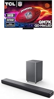 TCL 75-Inch QM7K QLED 4K Smart QD-Mini LED TV with Google TV (75QM7K, 2025 Model) + S55H S Class 2.1 Channel Sound Bar with Dolby Atmos