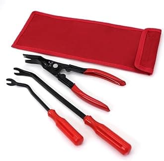 3 pcs Car Repair Tool, Clip Pliers Set of 3, Rubber Clip Remover Tool, Car Trim Removal Tool Kit, Fastener Removal Tool, Pry Tool Set, Car Repairing Tool with Storage Bag