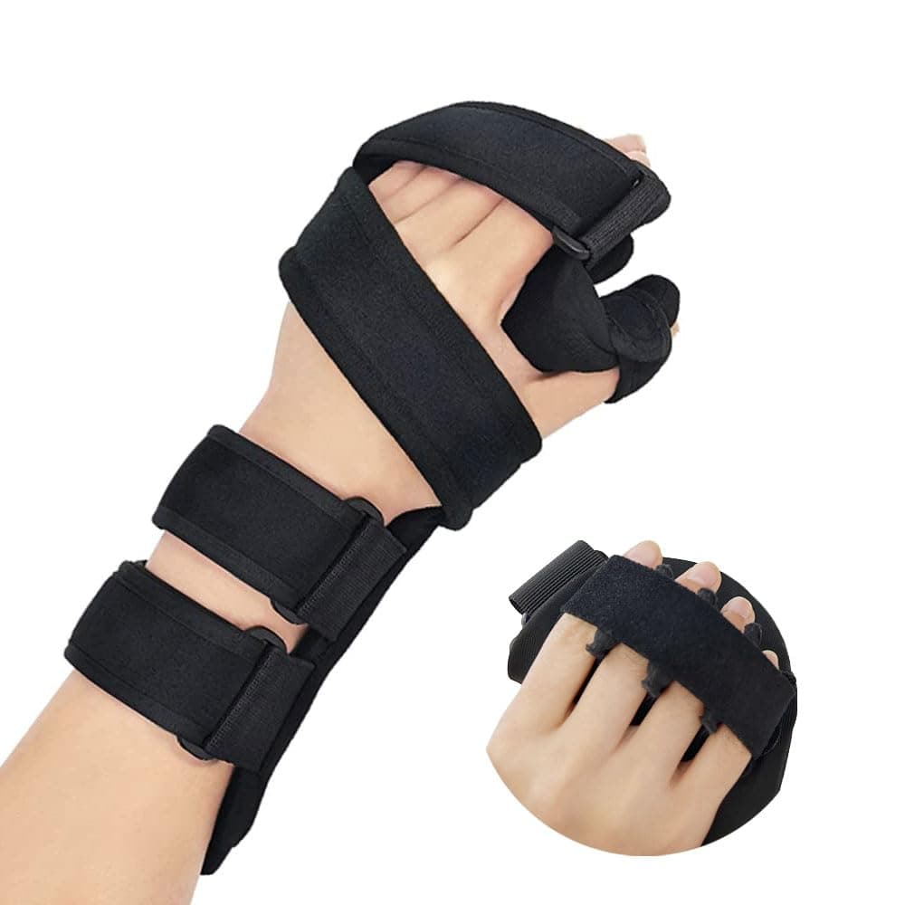 HITHINKMED OSK Soft Functional Resting Hand Splint for Flexion Contractures - Stroke Hand Brace- Corrective, Supportive Brace for Correction, Comfort & Pain Relief (Small, Right)