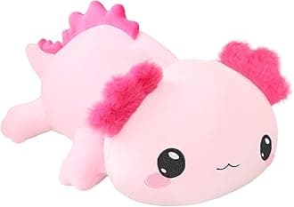 SQEQE Weighted Axolotl Plush, Weighted Axolotl Stuffed Animal, Cute Plushies Soft Pink Pillow Toy Gift for Kids Adults 23.6 Inch, 3.1 Lbs