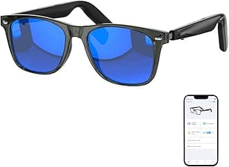 GetD Bluetooth Sunglasses for Men/Women, AI Translator, 11H Battery Life, Polarized Lens, UV Protection, Voice Control, Built-in Mic & Speakers, Smart Eyewear for Gaming Meeting Travel