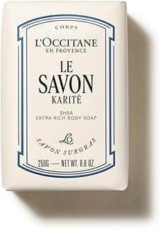 L'OCCITANE Deluxe Sized Shea Butter Milk Sensitive Skin Extra Rich Soap 250g | Palm Oil Free, Vegan & 99% Readily Biodegradable | Sustainable & Luxury Beauty Body Wash for All Skin Types