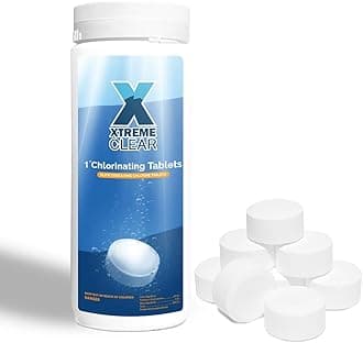 XtremeClear 1" Chlorine Tabs, Swimming Pool, Hot Tubs & Spa, Small Pool Sanitizer, Long-Lasting Stabilized, Sanitizes - Slow Dissolving, 1.5 lbs