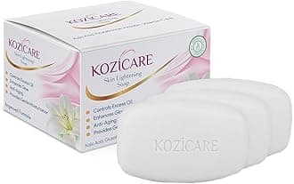 Kozic.are Kojic Acid Soap & Glutathione | Whitening | Body Tan Removal | Bath for Men & Women | Remove Dark Spots & Hyperpigmentation | For Glowing Skin - Pack of 3