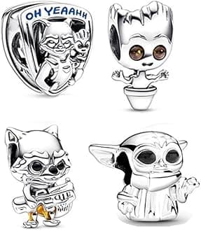 Cartoon Charms for Women Spacer Beads, 925 Sterling Silver Charms fit Pandora Charms Bracelet Necklace Pendant