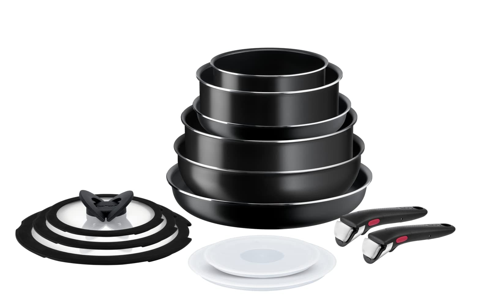 Tefal Ingenio On 13 Piece Pots & Pans Set, Stackable, Cleaning, Non-Stick Coating, Heat Indicator, Removable Handle, All Hobs Compatible Except Induction, L1599243 [Missing: Color]