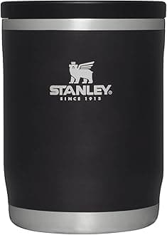 Stanley Adventure To-Go Food Jar 18oz | Vacuum Insulated Thermos Food Container | Wide Mouth Screw-On Lid | Packable for Travel | Stainless Steel with Leak Proof Lid | BPA Free | Black Glow