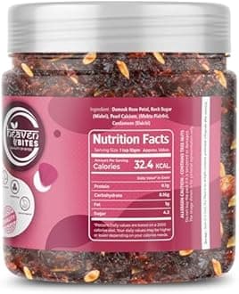 Heaven Bites Gulkand 500 GM | Rose Petal Jam | No Artificial Flavours | Digestive & Healthy Rose Gulkand | Good for gut health, No chemicals or preservatives