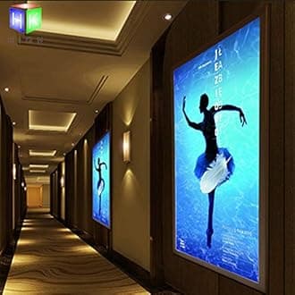 HKSIGN A0 Wall Mounted Silver color Aluminum Snap Clip Frame Advertising Display Led Light Box Sign (2pcs a lot) [Energy Class A+++]