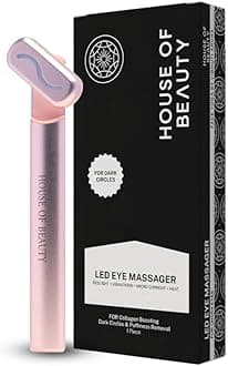 - LED Eye Massager - 4 in 1 Vibration + Heat + Microcurrent + Red light Massage Wand for Reduced Puffiness & Collagen Boost – Rechargable, Adjustable & Portable for Home Use, 1 Piece