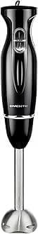 OVENTE Immersion Hand Blender, 300W Corded Electric Handheld Stick Mixer with 2 Mixing Speeds and Stainless Steel Blades for Smoothies, Purees & Baby Food, Black HS560B