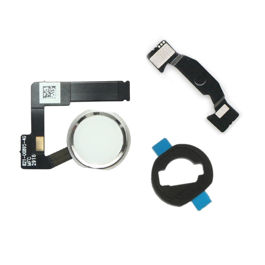 YESUN Home Button Flex Cable Assembly + Home Key Rubber Gasket and Spacer Holder for iPad Pro 10.5, 12.9 2nd, Air 3 2019 (White)