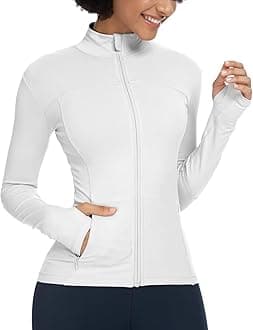 Womens Sports Jacket Turtleneck Slim Fit Full-Zip Running Top 80927