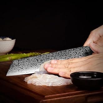 Obsidian Series 8.2-inch Utility Knife - Professional Chef Knives with Ultra Sharp 67 Layer Damascus Steel Blades, Ergonomic G10 Handles for Precision Cutting, Home Cooking, Chopping & Kitchen Utility