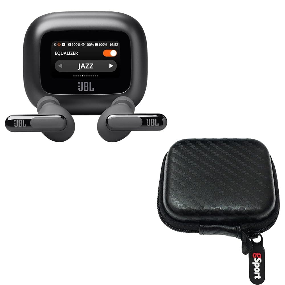 JBL Live Beam 3 True Wireless Noise Cancelling Earbud Bundle with gSport Case (Black)