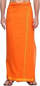Gowri Tex Men's Cotton Colorful Lungi in Gold Zari Borders in Size 2 Mtrs Single Lungi- Pack Of 1