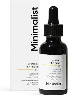 Minimalist 16% Vitamin C Face Serum (Advanced) With Vit E, & Ferulic Acid For Glowing Skin | Advanced Brightening Formula With Power of Vit C & E, Ferulic Acid & Fullerenes
