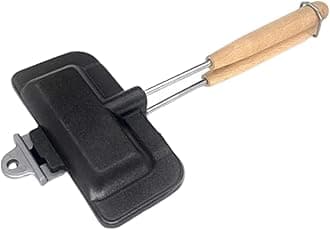 Toasted Sandwich Maker, Panini Press or Grilled Cheese Maker, Stove Top Toastie Non-Stick Sandwich Toaster for Indoors and Outdoors Camping Grill Breakfast Black