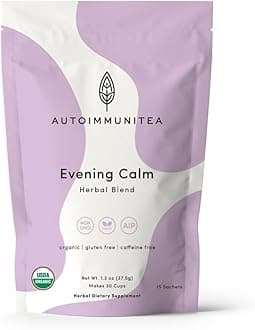 AutoimmuniTea – AIP Stress Relief, Bedtime Blend for Restful Sleep, Calming Tea for Stress, Lavender, Tulsi, Passion Flower Organic Blend - 15 Tea Bags (30 Cups)