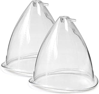 SRUIHAX 1 Pair Vacuum Cups:80,90,120,150,180,210 ML Extra-Large Butt Suction Cup Vacuum Therapy Cupping Machine Accessories for Buttocks Bigger and Breast Lifting (Y-Hose Not Included) (180ml)