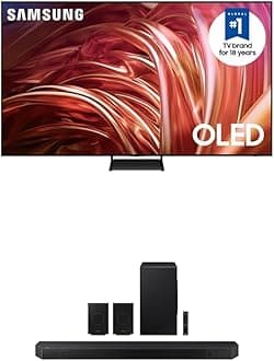 SAMSUNG 55-Inch Class OLED 4K S85D Series HDR Smart TV w/Dolby Atmos, (QN55S85D, 2024 Model) Q990D 11.1.4ch Soundbar w/Wireless Dolby Atmos Audio