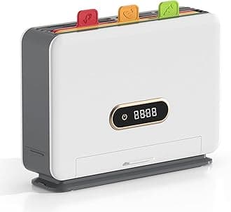 Modern Smart Cutting Boards with Storage Stand, Cleaning Cutting Board Set with 3 Color Coded Cutting, Drying Chopping Board & Knives Organizer,Smart Home Gadgets for Kitchen with Knife Block (White)