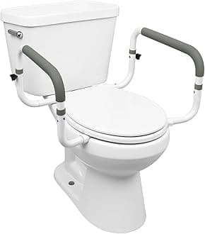 CAREXToilet Support Rail, Steel Support Rail with Adjustable Width, for Assistance Sitting and Standing from Toilet