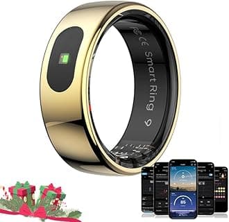 Touch Smart Ring Upgraded Version Health Ring Pro, with Bluetooth Remote Control and Motion Detection, 10ATM Waterproof Fitness Tracker for Men and Women Daily use (Gold Touch, 13)