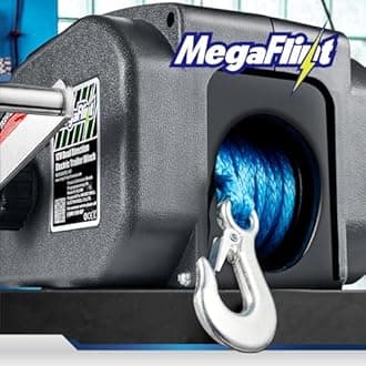 Megaflint Trailer winch,Reversible electric Winch, for boats up to 6000 lbs.12V DC,Power-in, Power-out, and Freewheel operations,30% higher winching power than regular 6000 lbs winch.