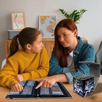 RWUTYTIUL Book Butterfly 4 Pocket Trading Cards Album, Trading Card Binder Holder with 320 Card Protector, Expandable PU Card Book Collectable Sports Card Binder for Sports, MTG and Other TCG Folder