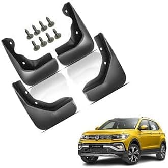 Autokaar OE Type/Box Type Car Mud Flap for Volkswagen Taigun, Black