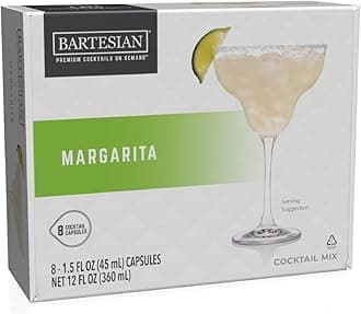 Bartesian Margarita Cocktail Mixer Capsules for Cocktail Machine – Home Bar Mixology Cocktails Mix Pod Capsule Set to Use with The Bartesian Cocktail Drink Maker Machine – Pack of 8